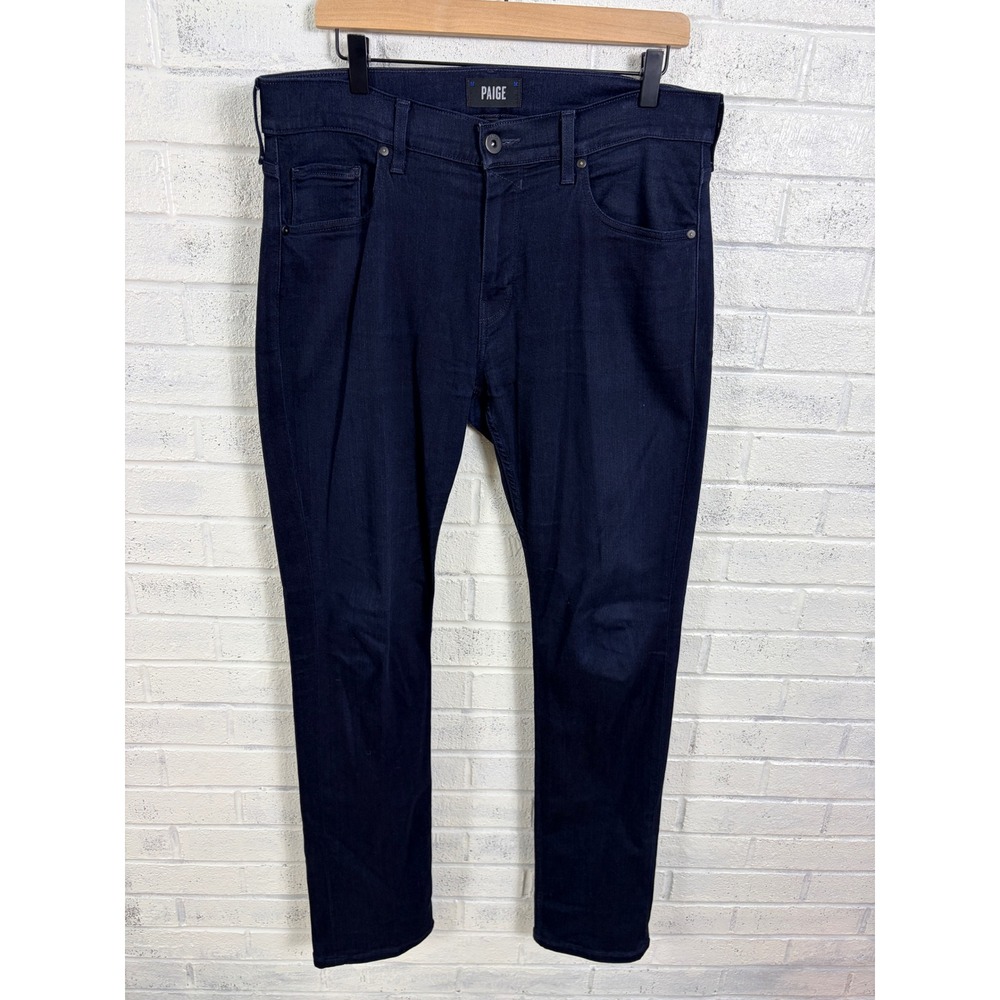 PAIGE Federal Jeans Mens 34 Dark Wash Inkwell Slim Straight Stretch Denim